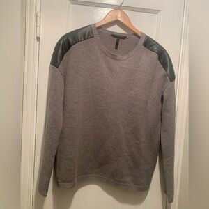 BCBGMaxAzria Gray Sweater with Black Shoulder Detail S